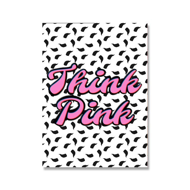 Think Pink Canvas Posters - Aesthetic Wall Art for Home & Office Decor - Perfect for Bedroom, Living Room & Gifts