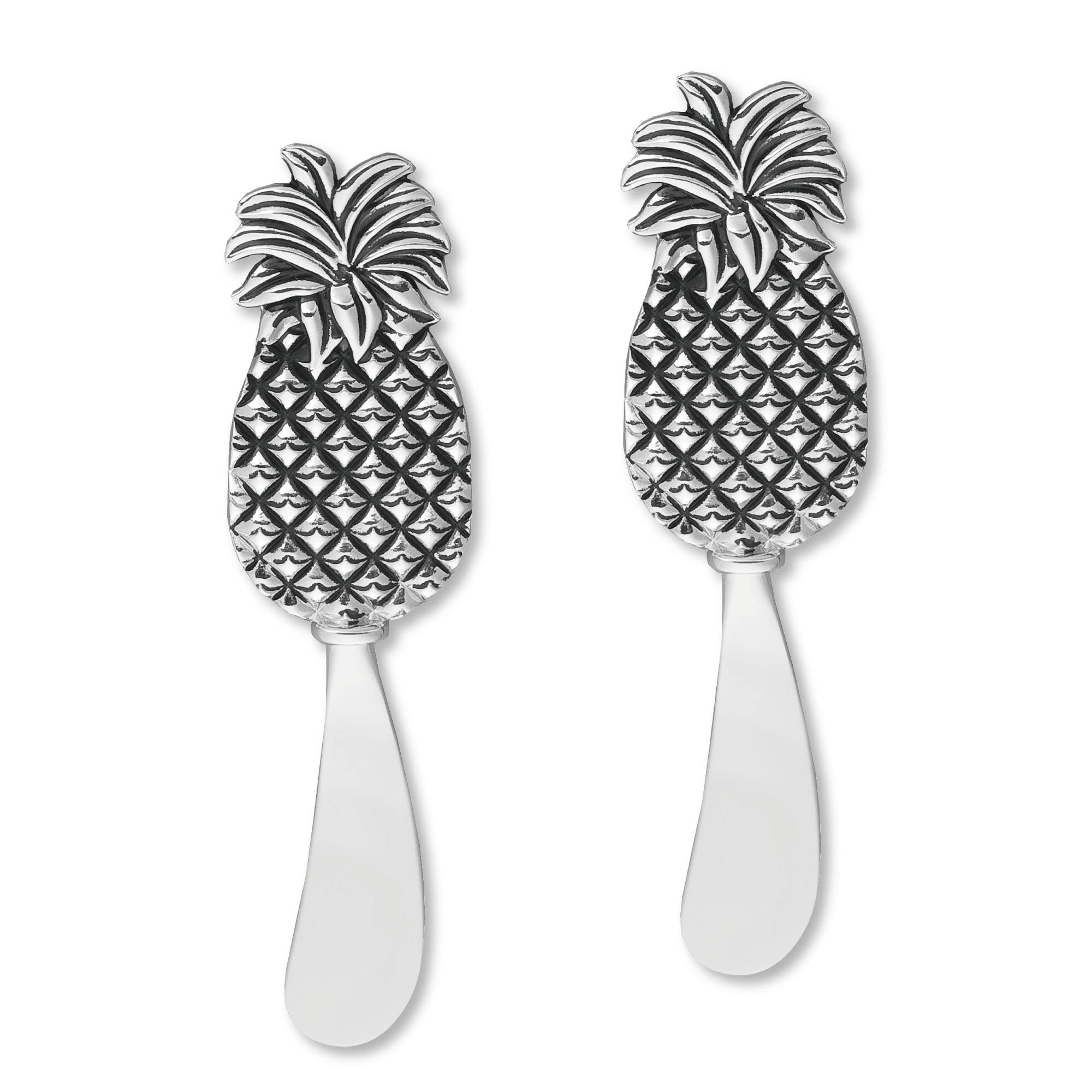 Premium 2-Piece Zinc Alloy Cheese and Butter Spreader Knife Set - Pineapple Design for Charcuterie Boards, Wine Parties & Gourmet Kitchen Essentials