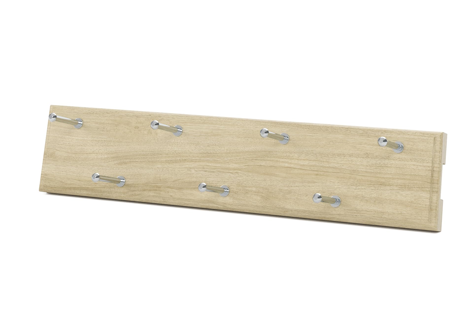 14 Inch Wide Composite Wood 7-Hook Sliding Wardrobe Closet Belt Hanger Organizer - Holds 21 Belts, Honey Blonde - Space-Saving Storage for Bedroom, Closet & Dressing Room Organization