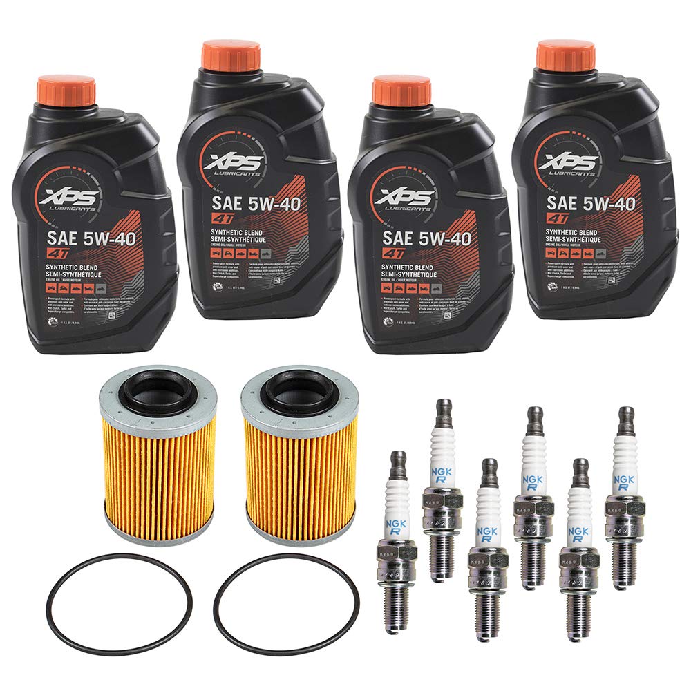 Sea Doo Spark 900 Oil Change Kit with Filter, O-Ring & NGK Spark Plugs (2 Pack) - Complete Maintenance Kit for Jet Ski & Watercraft Engine Care