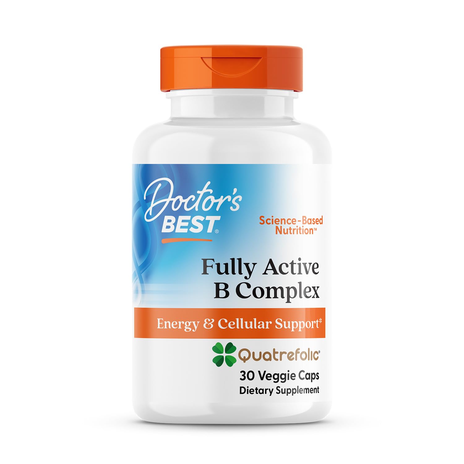 Doctor's Best Fully Active B Complex - Energy & Cellular Support Supplement | Non-GMO, Gluten Free, Soy Free, Vegan | 30 Veggie Caps | Boost Energy & Metabolism for Active Lifestyles