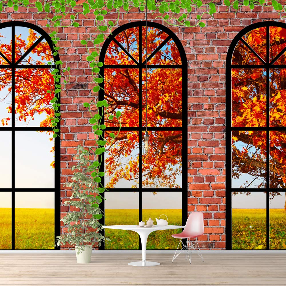 French Window Design Removable Peel and Stick Wallpaper - 100x144 Inch Large Wall Mural for Bedroom Decor | Perfect for Home, Apartment & Nursery Renovation