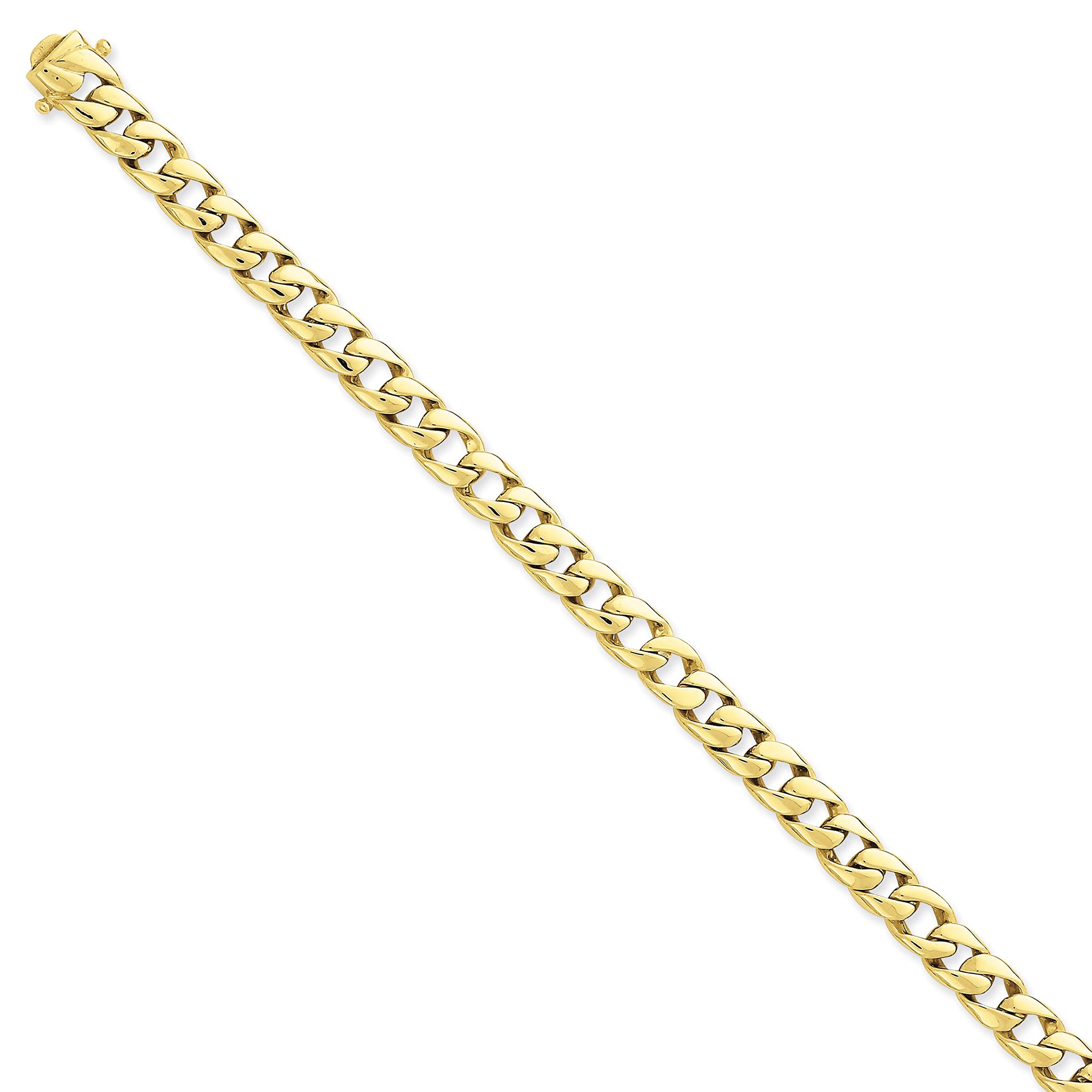 FindingKing 14K Gold 7.75mm Polished Curb Link Chain Anklet - 9
