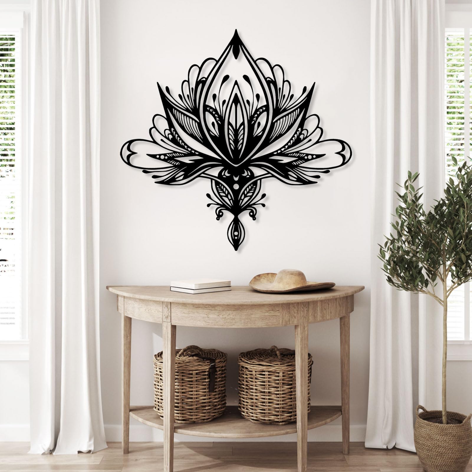Lotus Mandala Metal Wall Art - 24