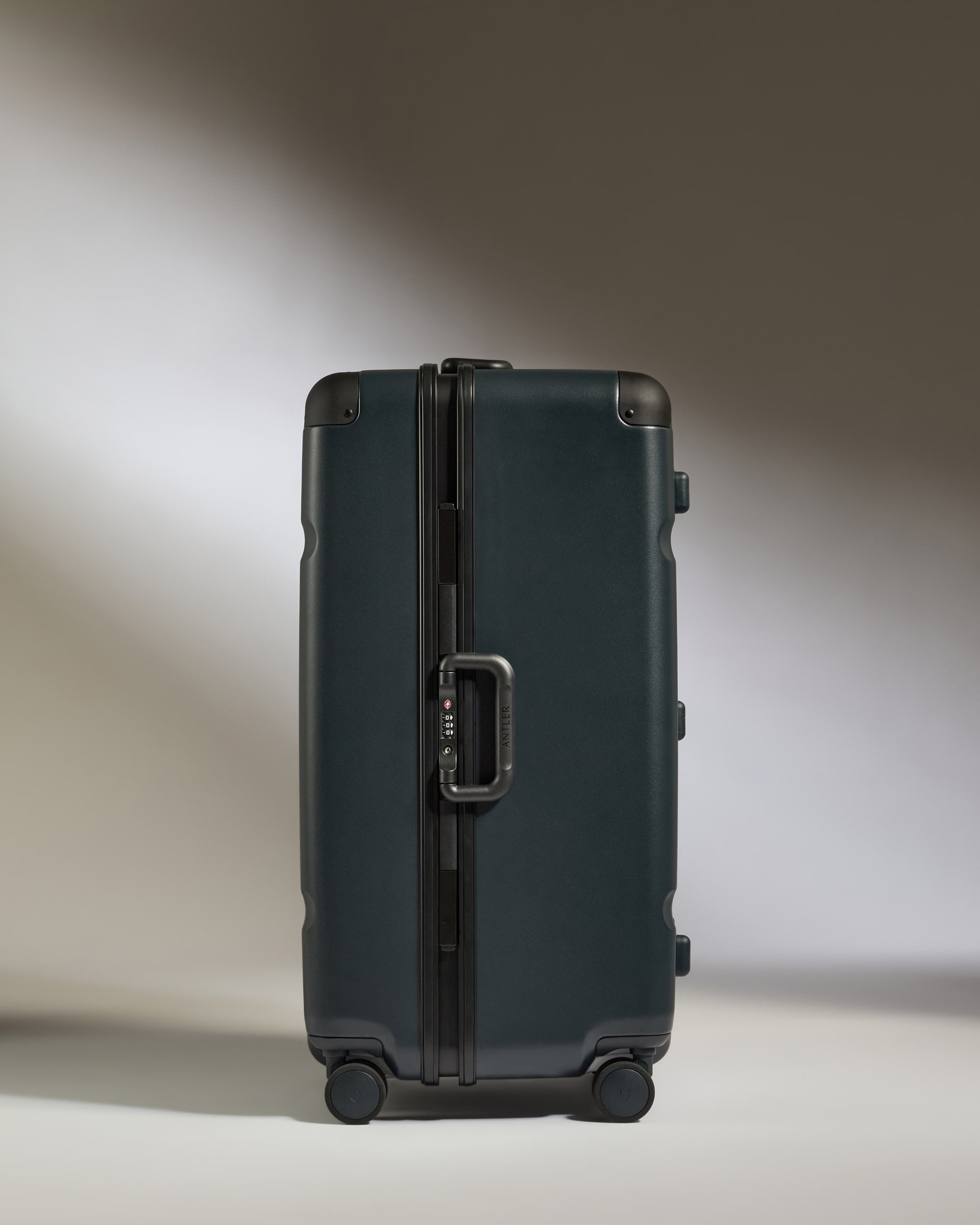 Premium Trunk Luggage in Basalt Navy with Heritage Stripe - Durable Travel Suitcase for Business Trips & Weekend Getaways