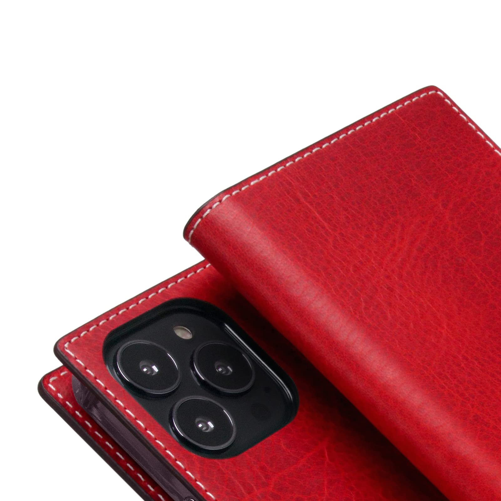 Premium Italian Wax Leather Wallet Case for iPhone 12 Pro Max - Handcrafted Diary Style with Multiple Card Slots & Cash Pocket | Luxury Gift Box Included (Red) | Perfect for Business Professionals & Everyday Use