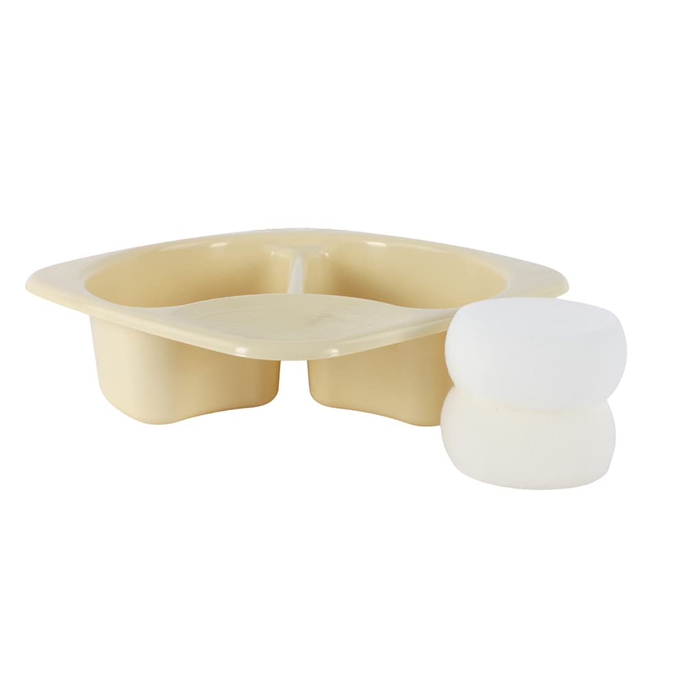 Junior Joy Top n Tail Baby Bath Bowl with 2 Sponges & Cream - Newborn & Infant Bathing Essential - Lightweight Durable 50x50cm Bowl - Perfect for Gentle Face & Body Cleaning During Bath Time