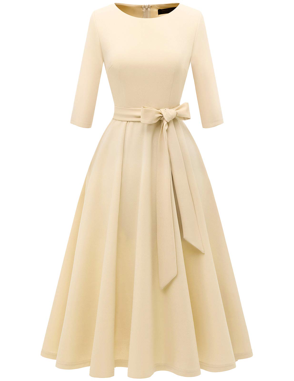 Vintage Cocktail Dresses for Women 2025 - 3/4 Sleeve Formal Wedding Guest Dress & Church Attire - Elegant Spring Party Gown for Bridal Shower, Evening Events & Special Occasions