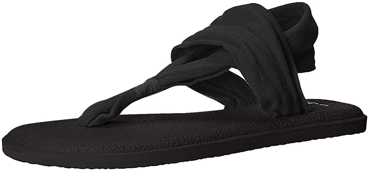 Sanuk Women's Yoga Sling 2 Black - Comfortable Yoga Sandals for Women | Perfect for Yoga, Beach, and Casual Wear