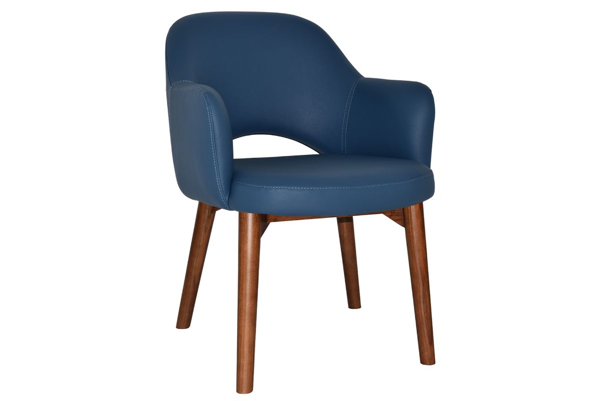 EZ Hospitality Cairo Indoor Armchair with Timber Base - Light Walnut Finish, 4-Leg Design for Living Room, Office, or Lounge Comfort
