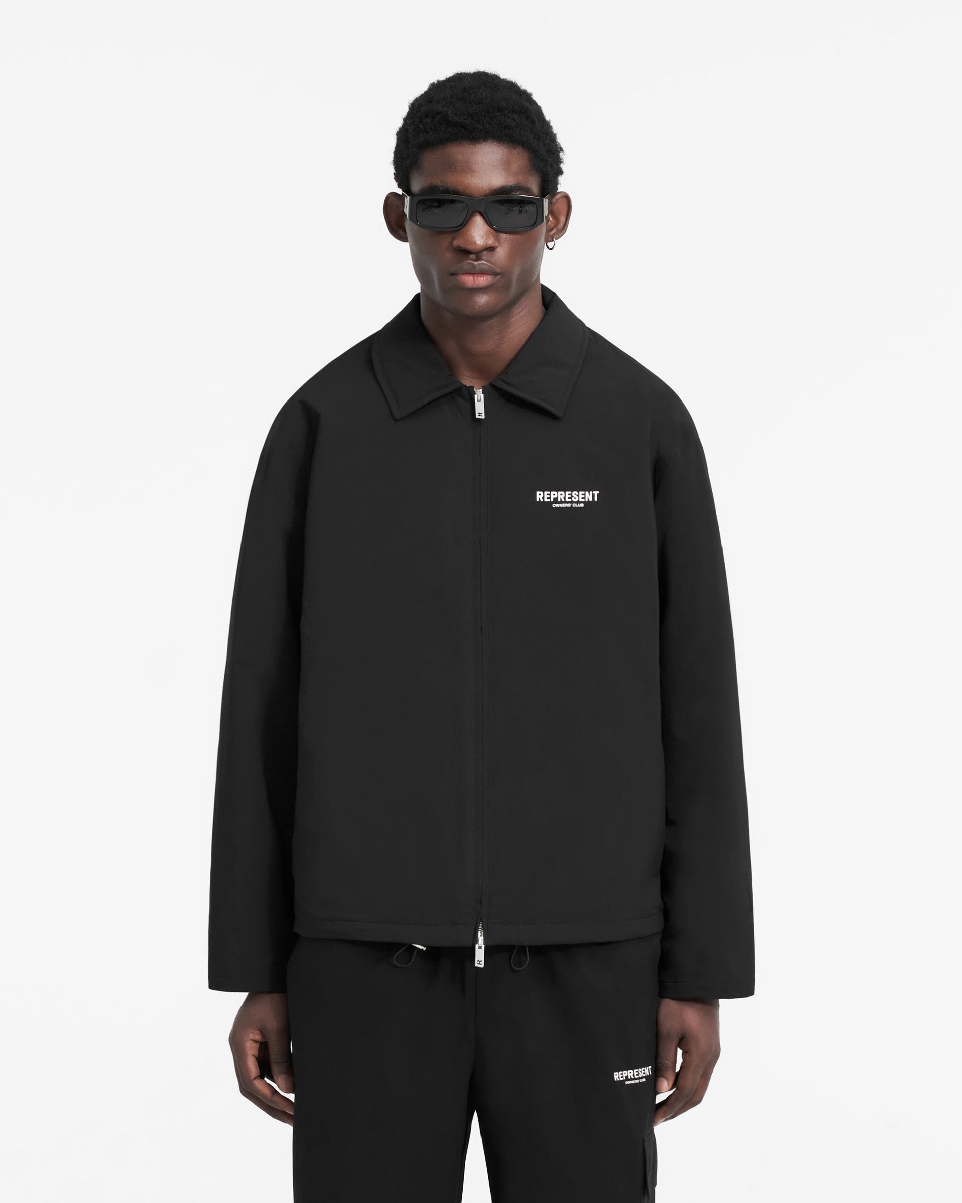 Represent Owners Club Coach Jacket - Premium Black Windbreaker for Men & Women | Streetwear Fashion, Outdoor Sports & Casual Wear