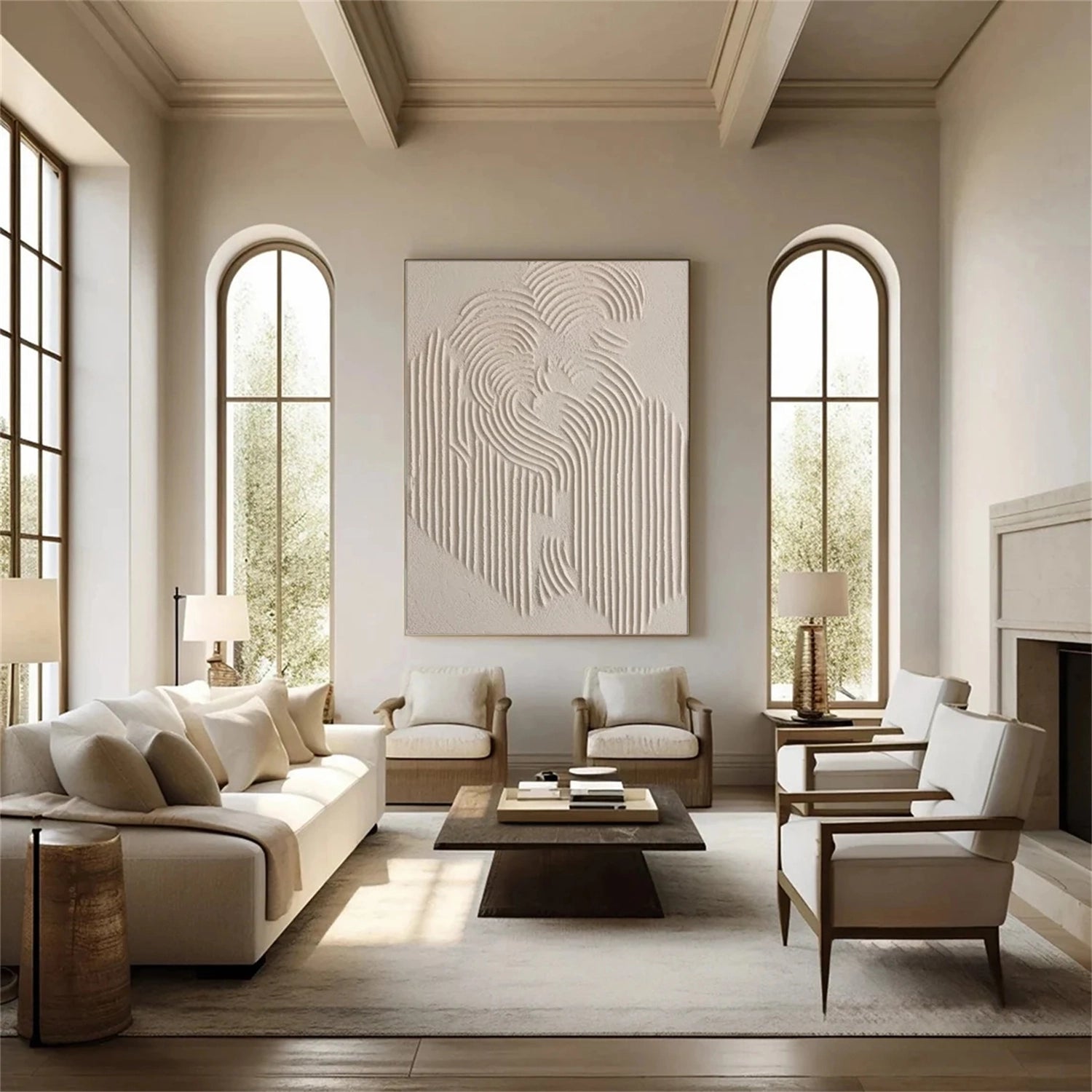 Premium Frameless Stretched Beige & Brown Painting Canvas #BB022 - Perfect for Home Decor, Art Studios & Office Wall Art