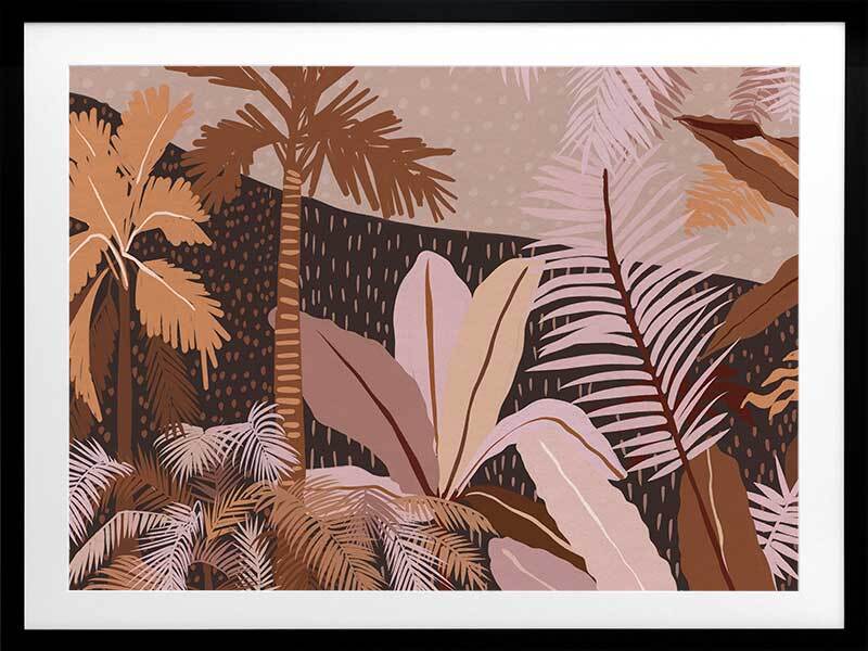 Dark Tropics Framed Art Print - Tropical Wall Decor for Living Room, Bedroom & Office - Premium Canvas Painting for Home & Office Decor