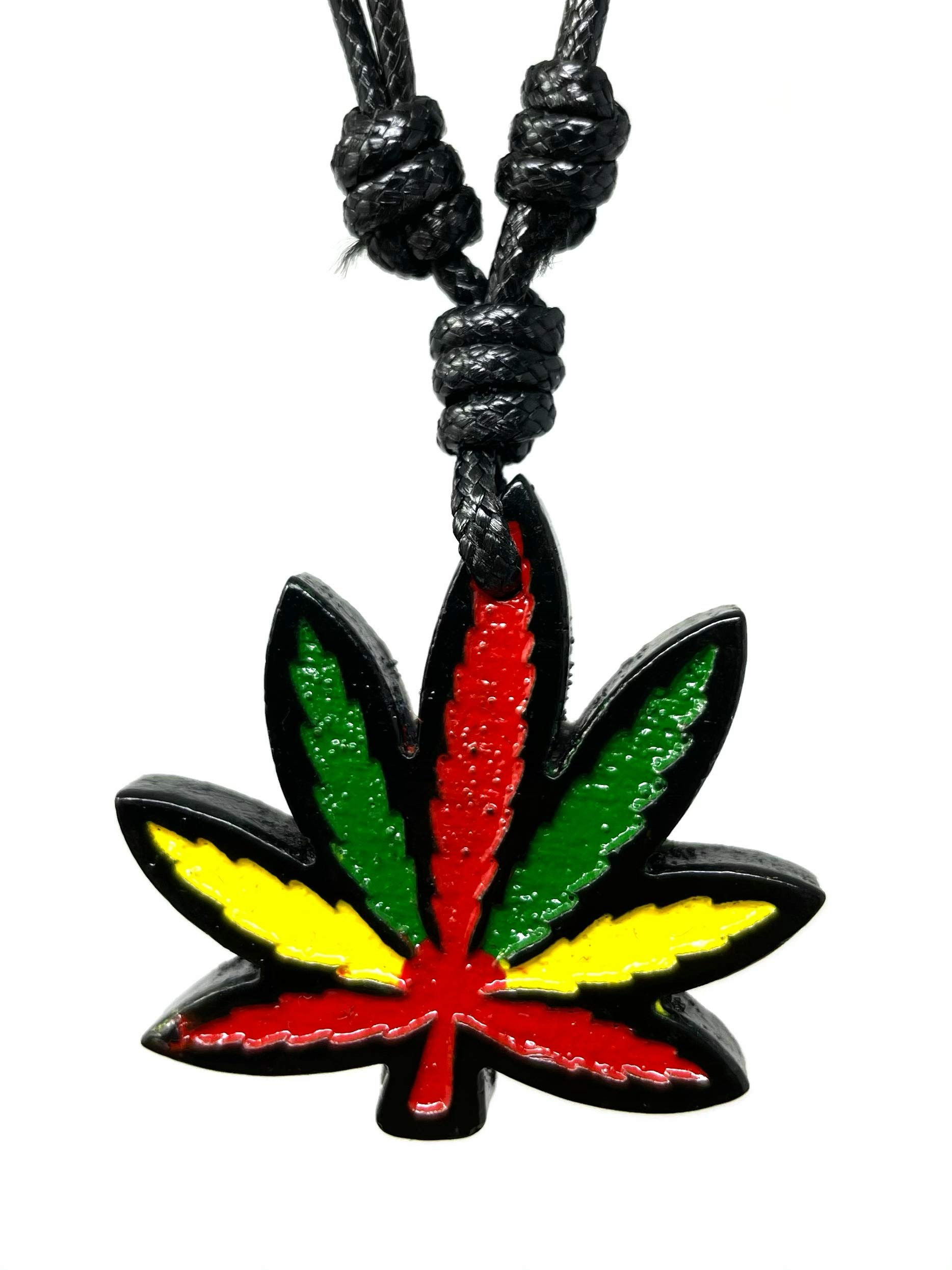 Handmade Rastafari Necklace with Marijuana Leaf Design - Jamaican Inspired Beaded Pendant for Reggae Music Festival & 420 Celebration - Perfect for Hippie Style & Bohemian Fashion Accessories