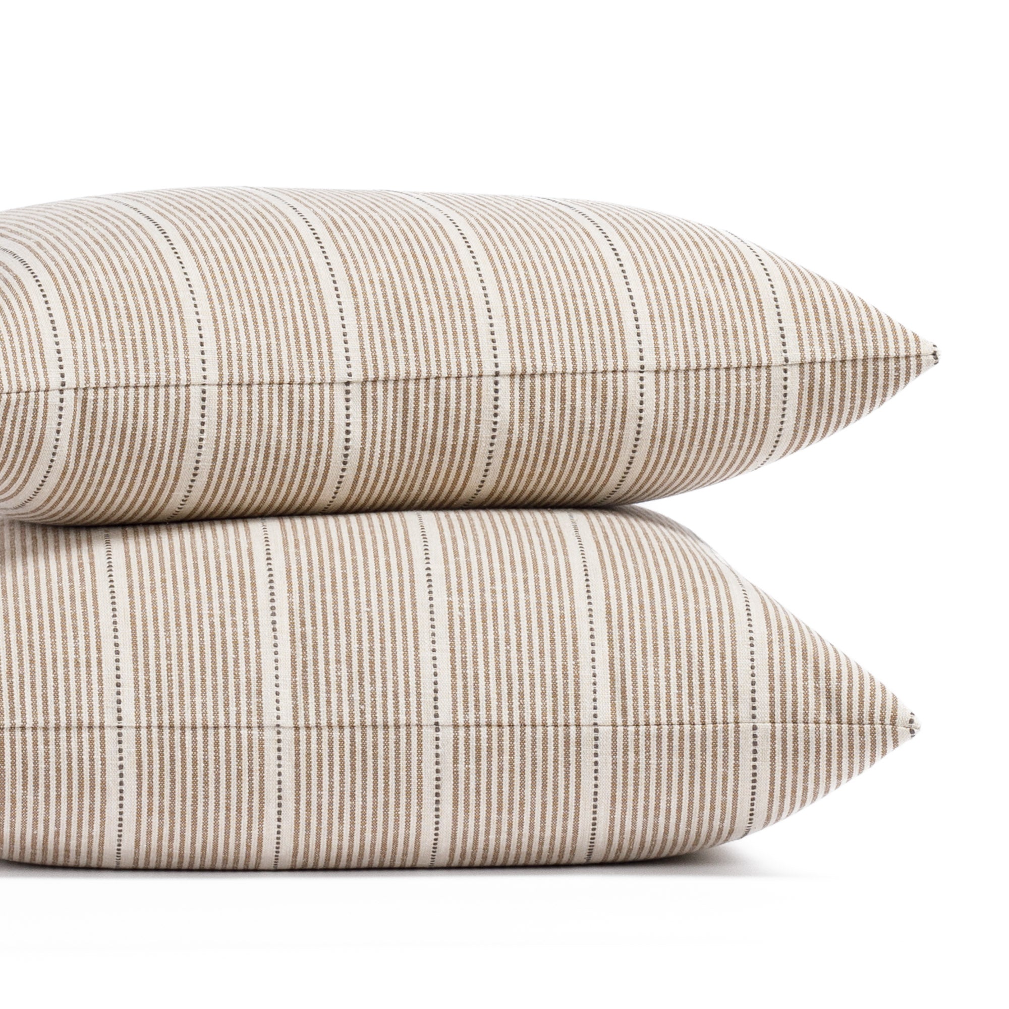 Harper Stripe 14x20 Lumbar Pillow for Couch & Bed - Coffee Brown Decorative Throw Pillow - Perfect for Living Room, Bedroom, and Home Decor