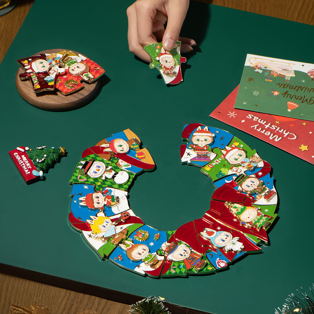 POP MART The Monsters Let's Christmas Series Puzzle Fridge Magnet Blind Box - Fun Holiday Decor & Gift for Collectors, Kids, and Puzzle Lovers - Perfect for Christmas Tree Ornaments, Fridge Decor, and Office Accessories