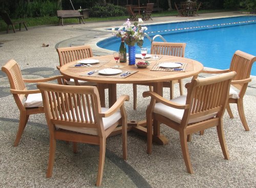 Premium 7-Piece Teak Wood Outdoor Dining Set - 60