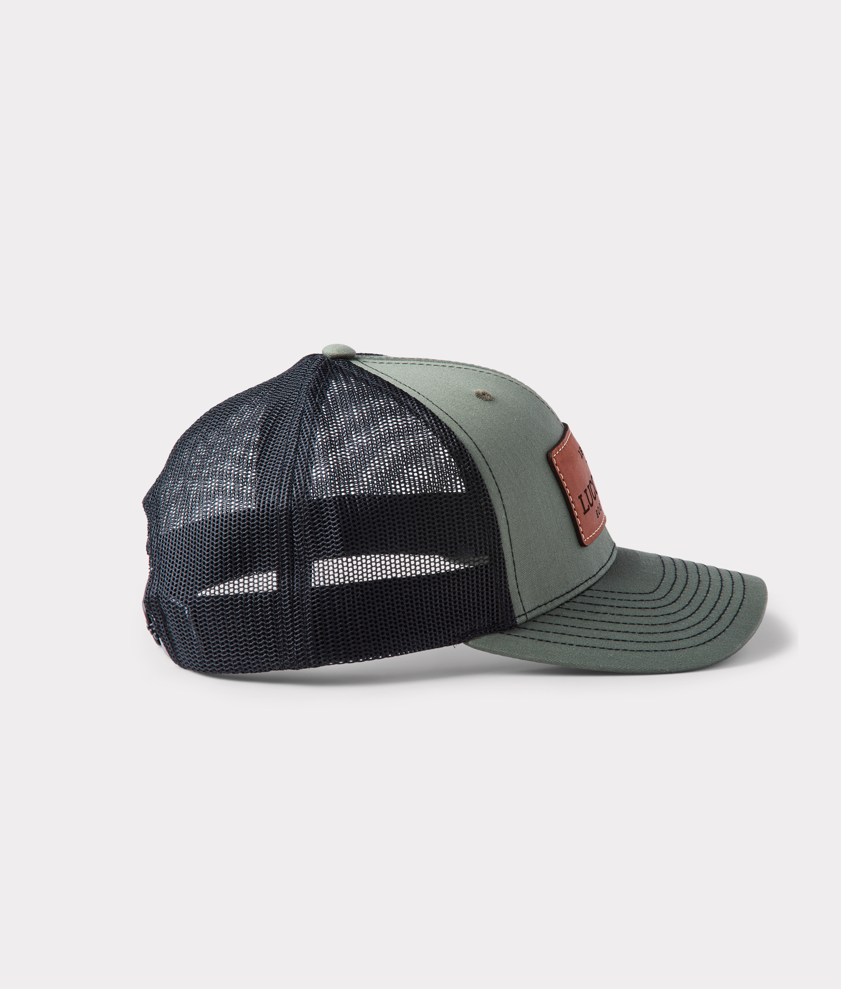 Premium Leather Patch Cap in Loden & Black - Stylish Unisex Baseball Hat for Outdoor Activities & Casual Wear