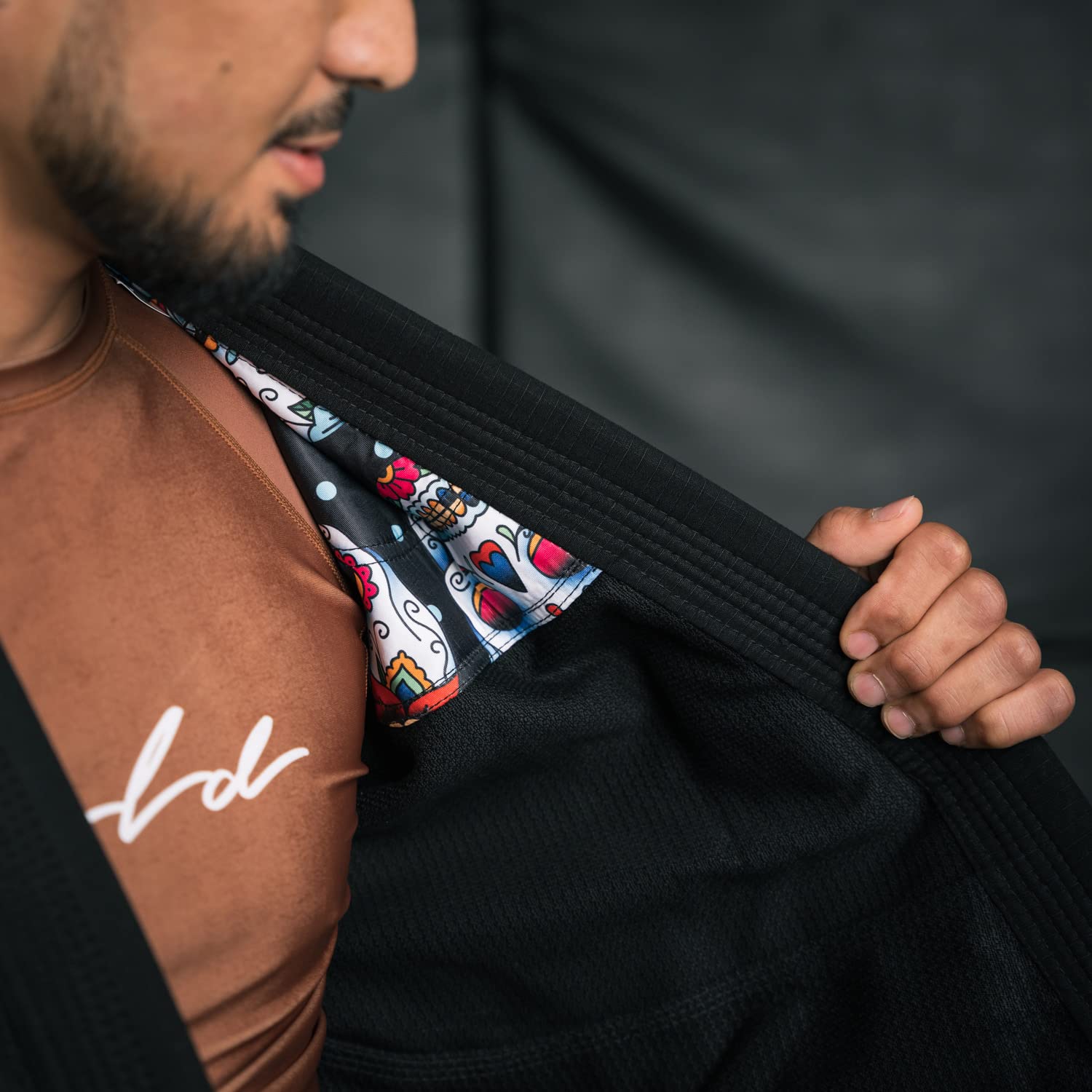 Premium Gold BJJ Calavera Jiu Jitsu Gi - Ultra Strong Gold Weave IBJJF Approved Kimono - Perfect for Training, Competition & Martial Arts Practice