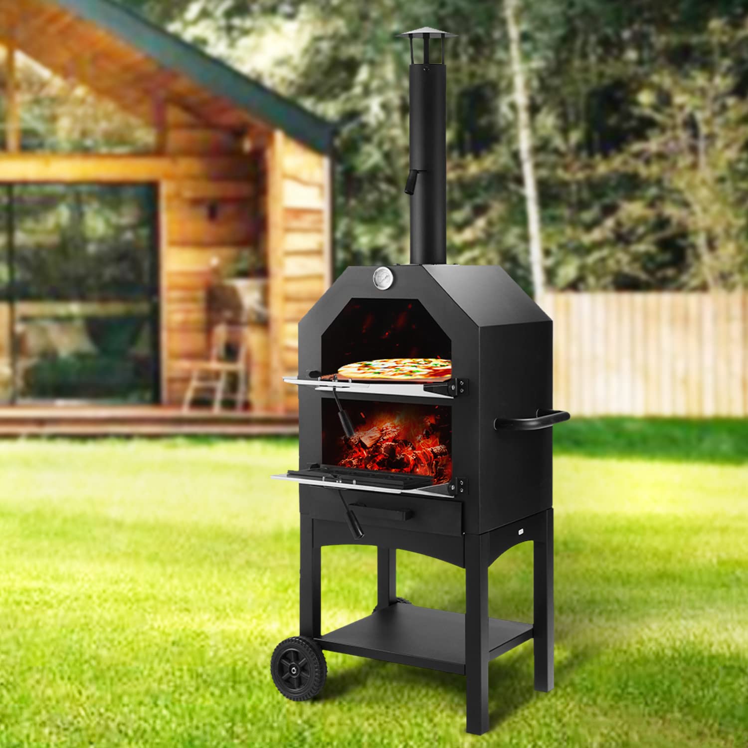 Portable Outdoor Wood Fired Pizza Oven - 12