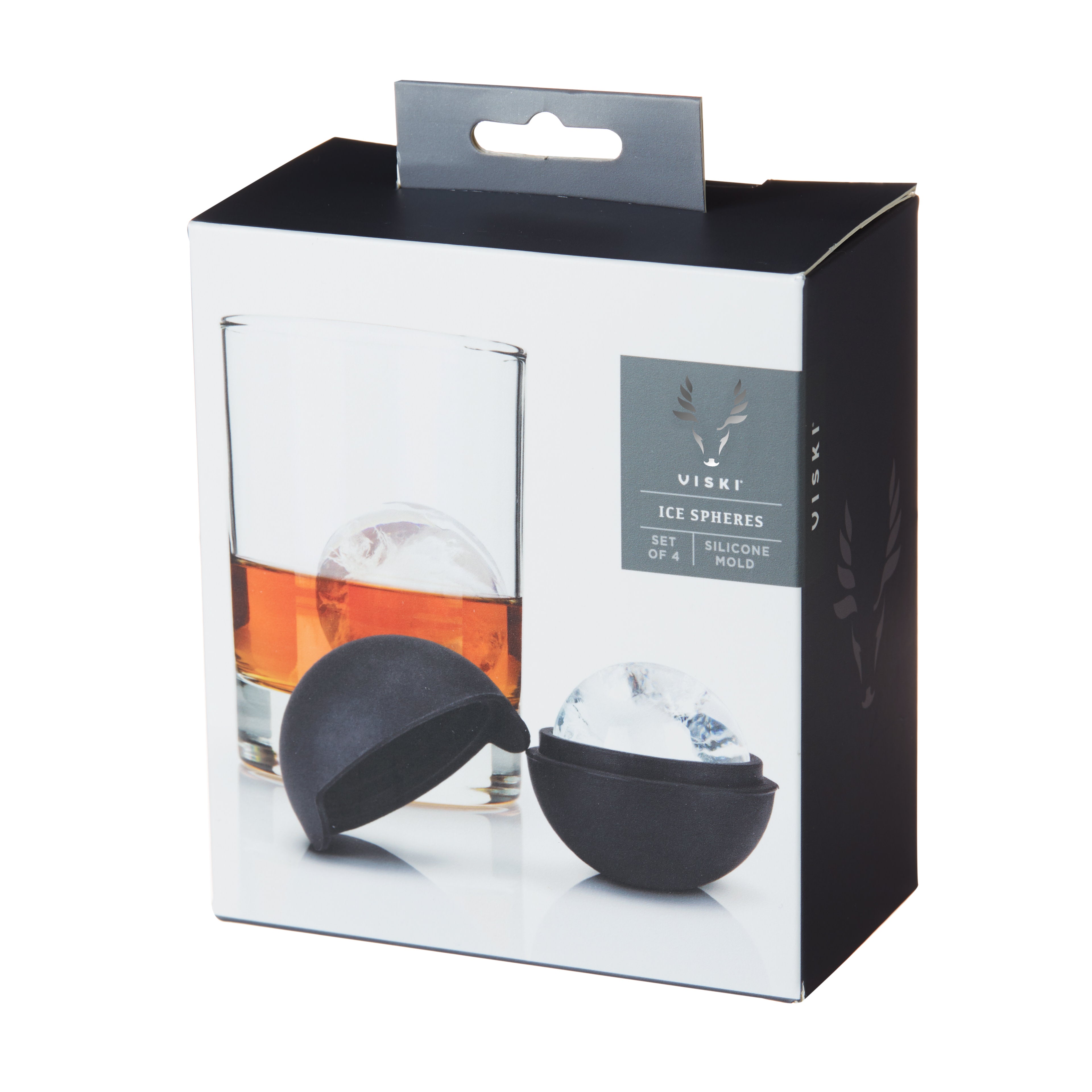 Premium 4-Piece Glacier Ice Sphere Molds for Whiskey, Cocktails & Bourbon - Perfect for Home Bars, Parties & Gifts