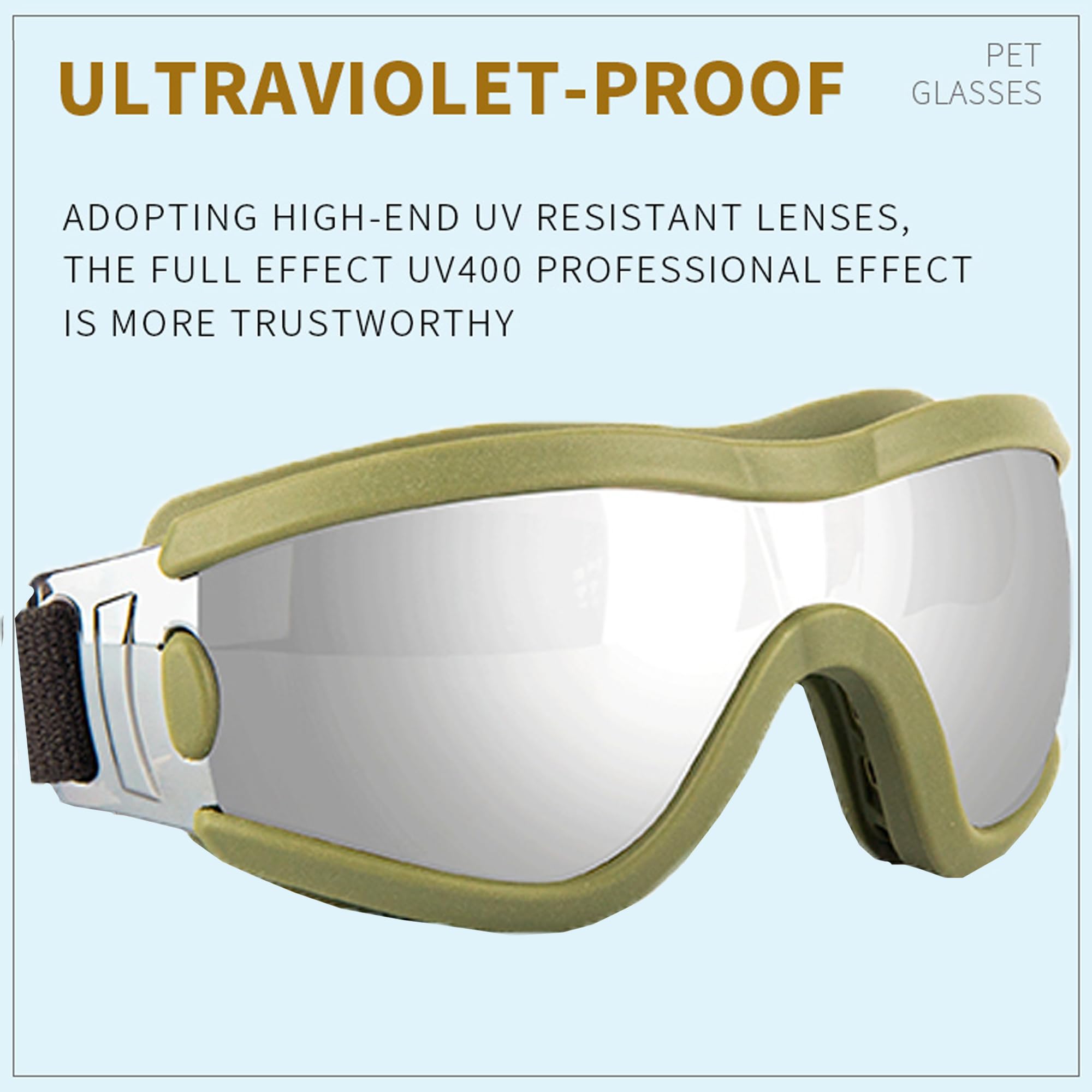 **UV Protection Small Dog Sunglasses with Adjustable Strap - Winproof & Soft Dog Goggles for Puppy Eye Protection - Perfect for Outdoor Adventures, Beach Trips & Sunny Walks**