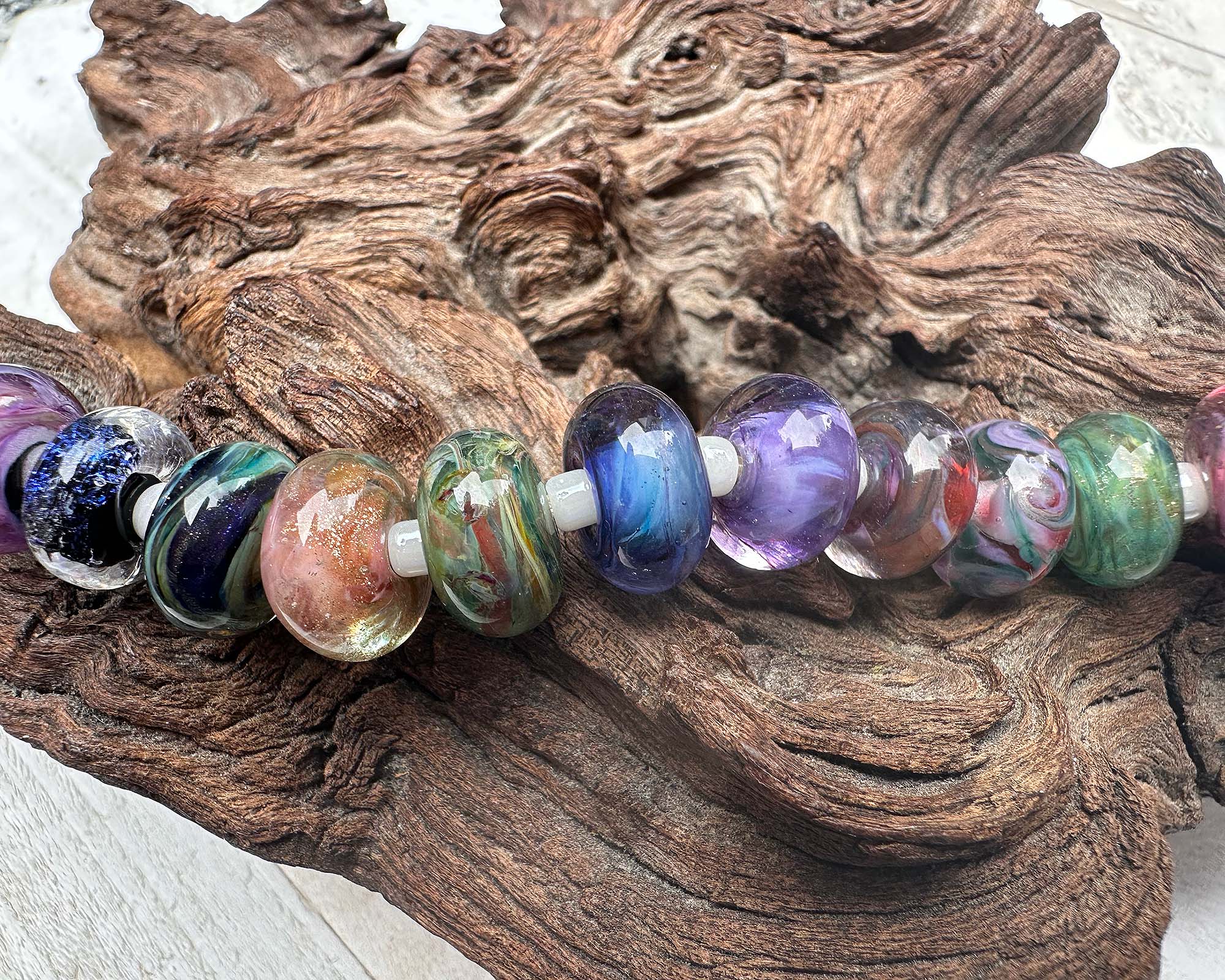 20-Piece Carnival Orphan Lampwork Glass Beads Set for Jewelry Making - DIY Bracelets, Necklaces & Craft Projects (SRA Certified)