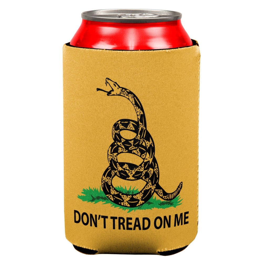 Old Glory Don't Tread on Me Gadsden Flag Can Cooler - Patriotic Insulated Beer Sleeve for Outdoor BBQs, Tailgating & 4th of July Parties