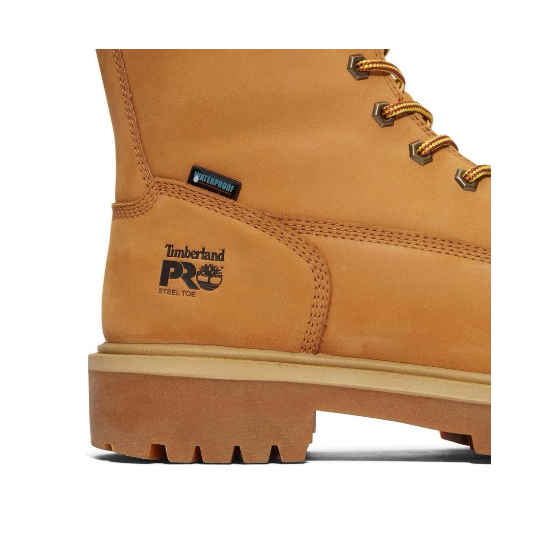 8 Inch Steel Toe Waterproof Work Boots for Men - Direct Attach Safety Shoes - Heavy Duty Construction, Oil & Slip Resistant - Ideal for Construction, Warehouse and Outdoor Work