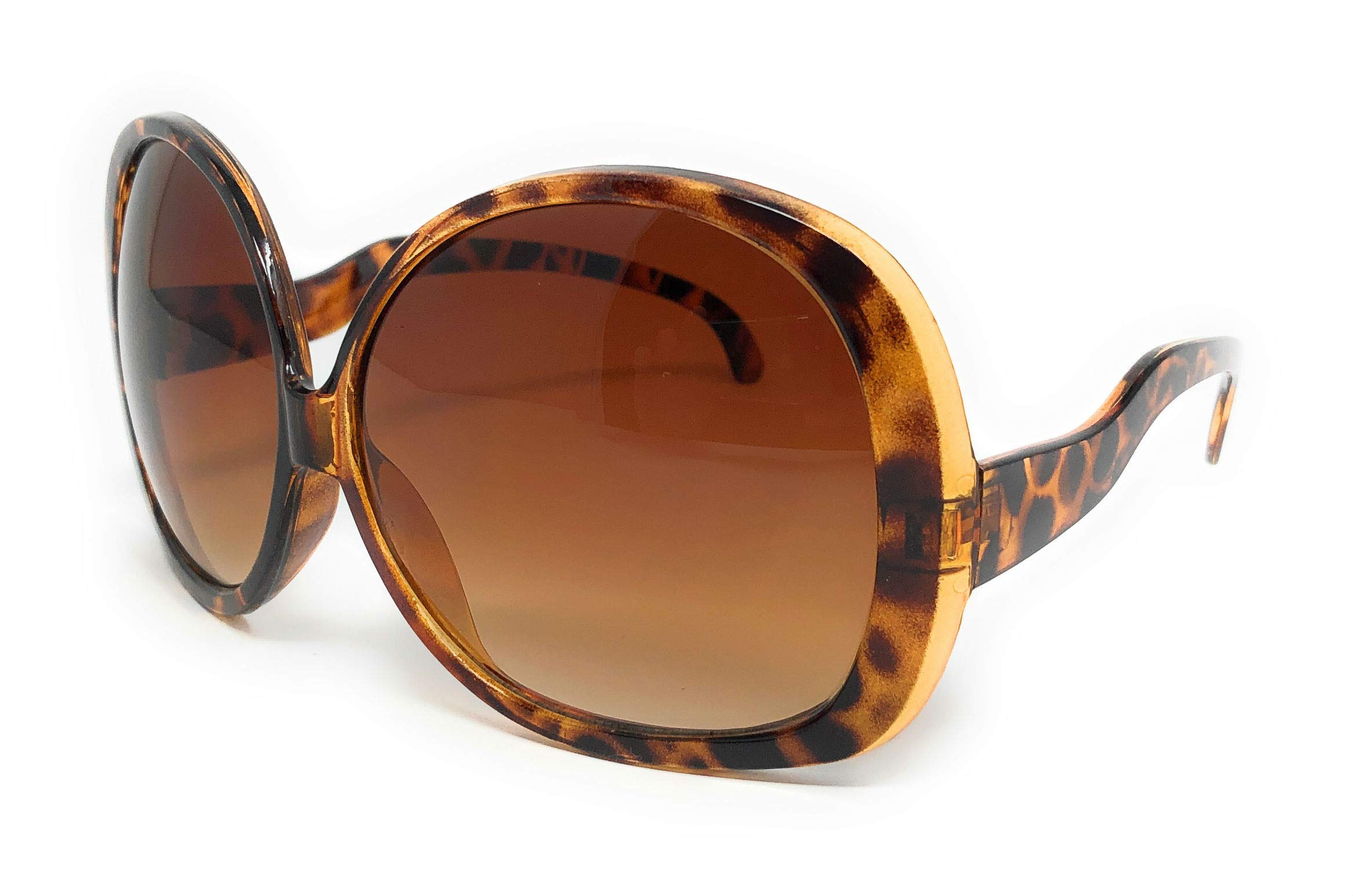 Stylish Brown Gradient Oversized Sunglasses for Women - Tortoise Shell Frame, X-Large Size | Perfect for Beach, Driving & Summer Fashion