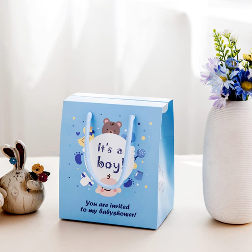 YMULAS 50 PCS Blue Baby Shower Favor Boxes - It's a Boy Party Supplies, Chocolate & Candy Gift Packaging for Guests - Perfect for Baby Showers, Gender Reveals & Newborn Celebrations (Blue-M)