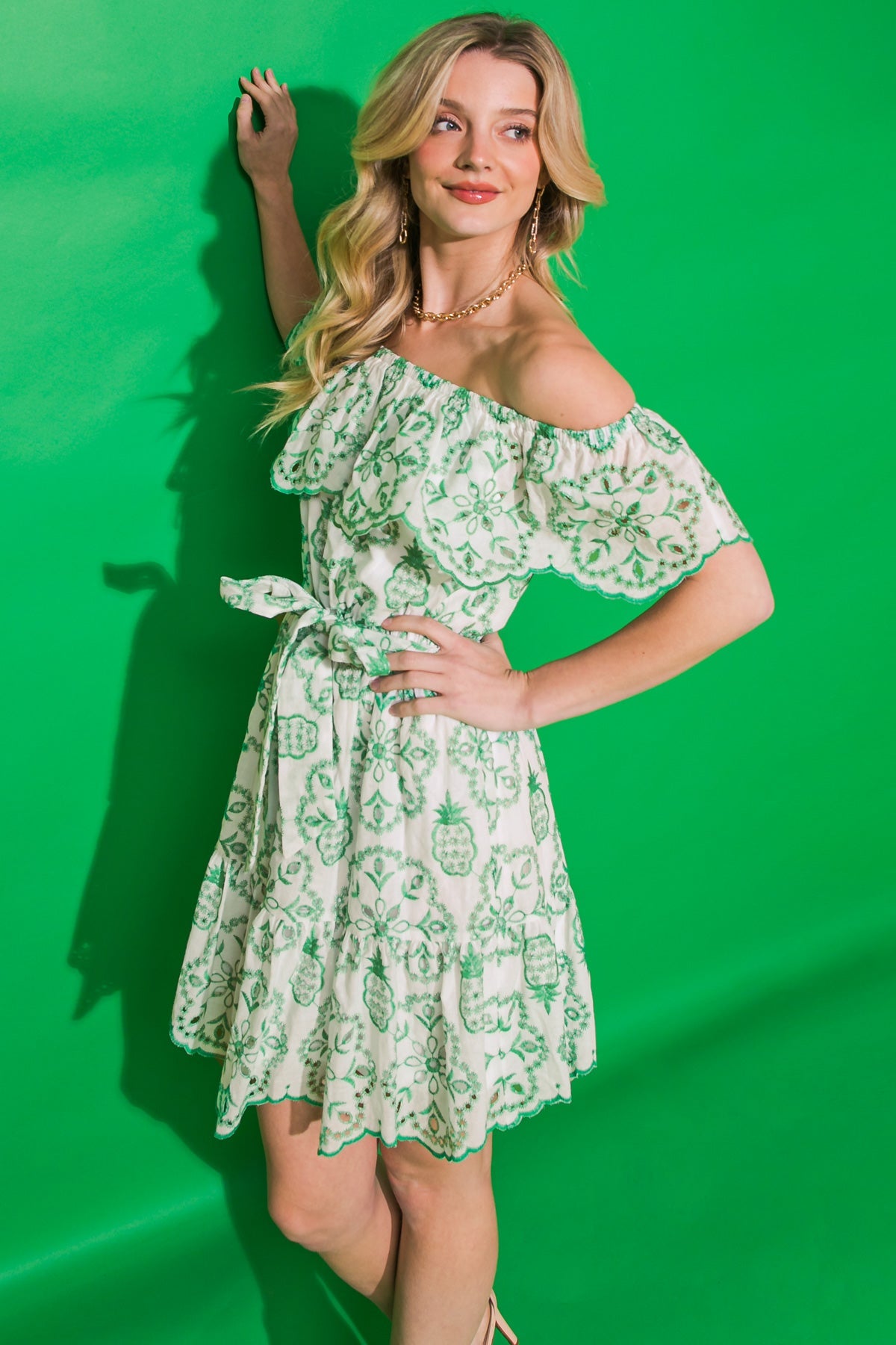BET ON YOU EYELET MINI DRESS - Floral Summer Party Dress for Women, Perfect for Weddings, Dates & Cocktail Events