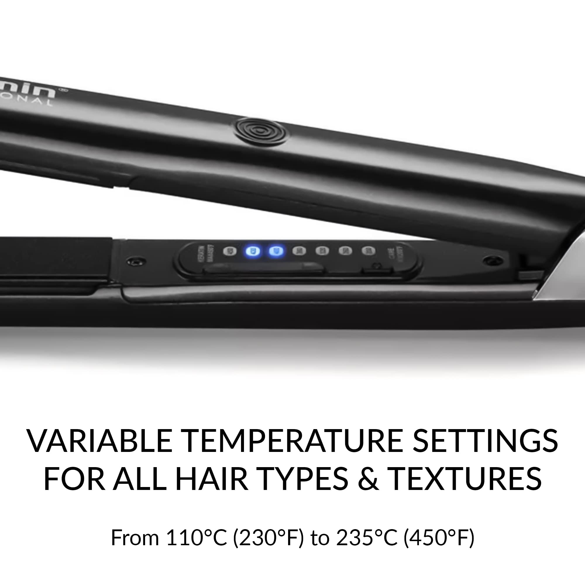 KARMIN Salon Series 1-inch Professional Ceramic Flat Iron Hair Straightener - Ionic Hair Straightener for Straightening, Curling & Waving - Dual Voltage with Auto Shut Off - Includes Travel Case & Heat Mat (Black) - Perfect for Home Use, Travel & Salon Styling