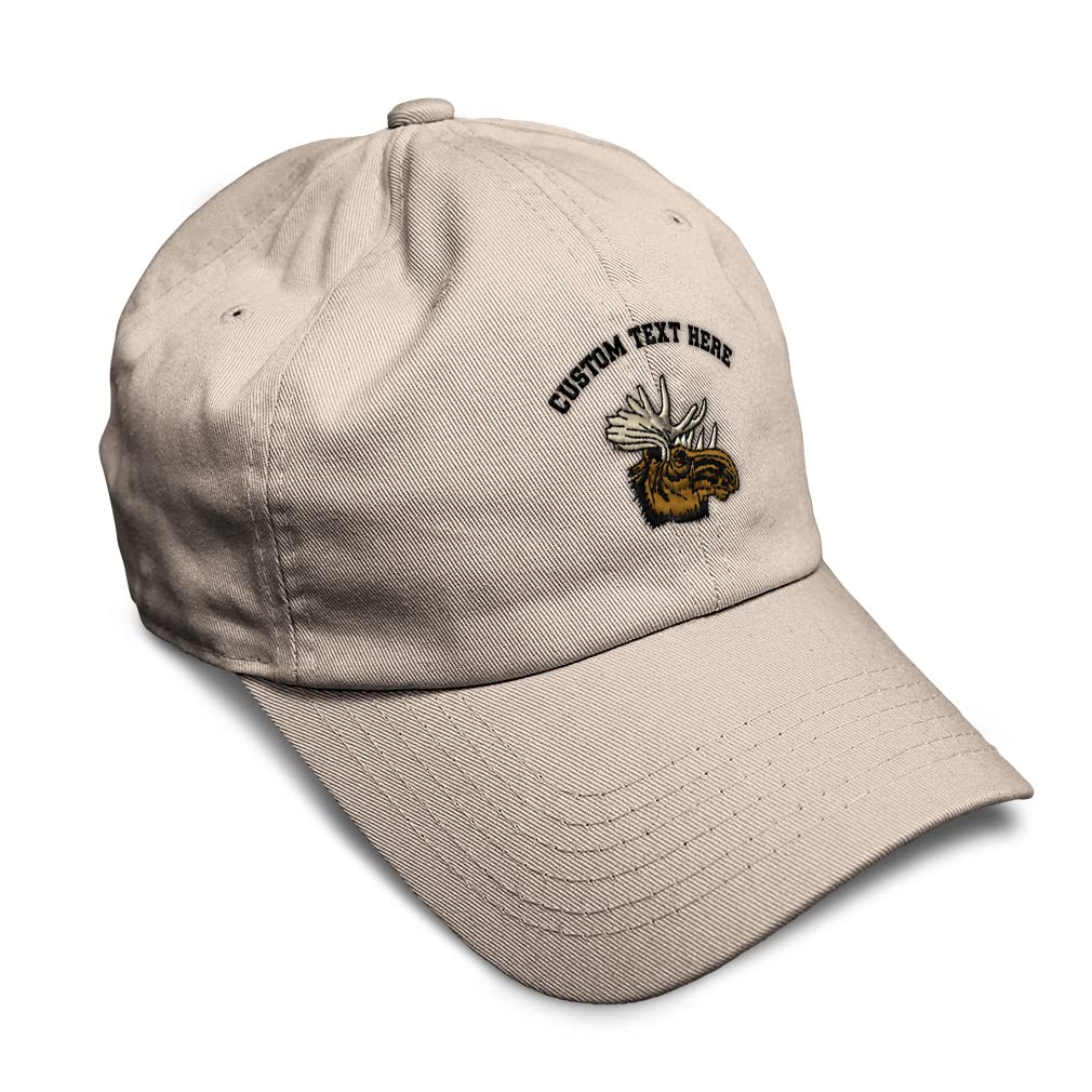 Soft Cotton Baseball Cap with Moose Embroidery - Wild Animal Design Twill Dad Hat for Men & Women | Outdoor Hiking, Camping & Casual Wear