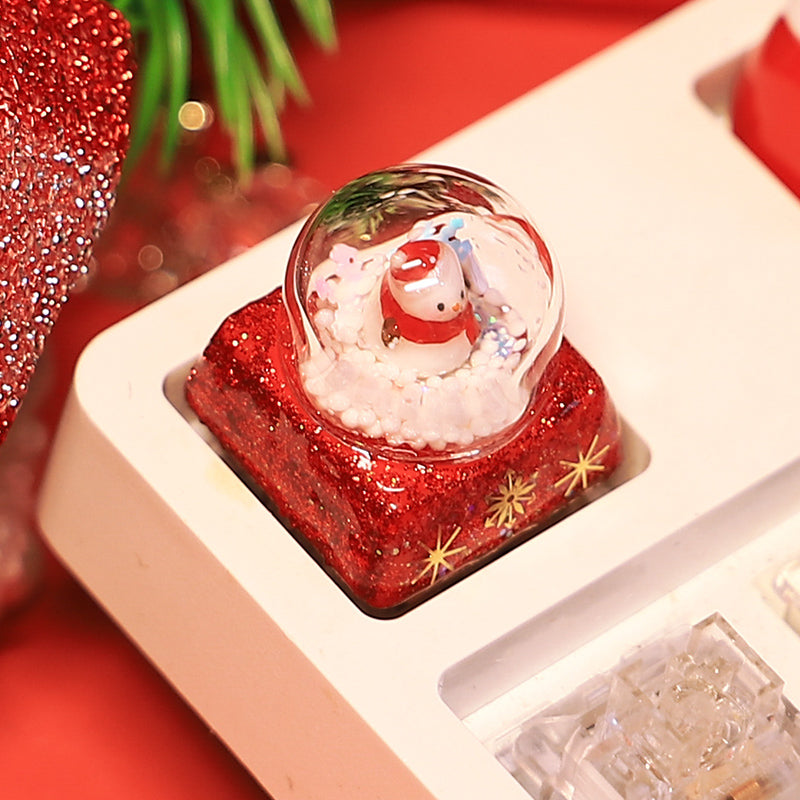 Christmas Themed Keycap Set - Santa Claus & Snowman Resin Keycaps, Soft Ceramic Mechanical Keyboard Keycaps for Gaming & Typing - Perfect for Holiday Gifts & Keyboard Customization