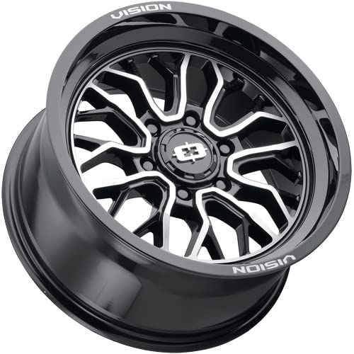 Vision 402 RIOT Custom Wheel - 18x9, -12 Offset, 6x139.7 Bolt Pattern, 106.2mm Hub - Gloss Black with Machined Face Rim | Perfect for Off-Road Trucks, SUVs & Custom Builds