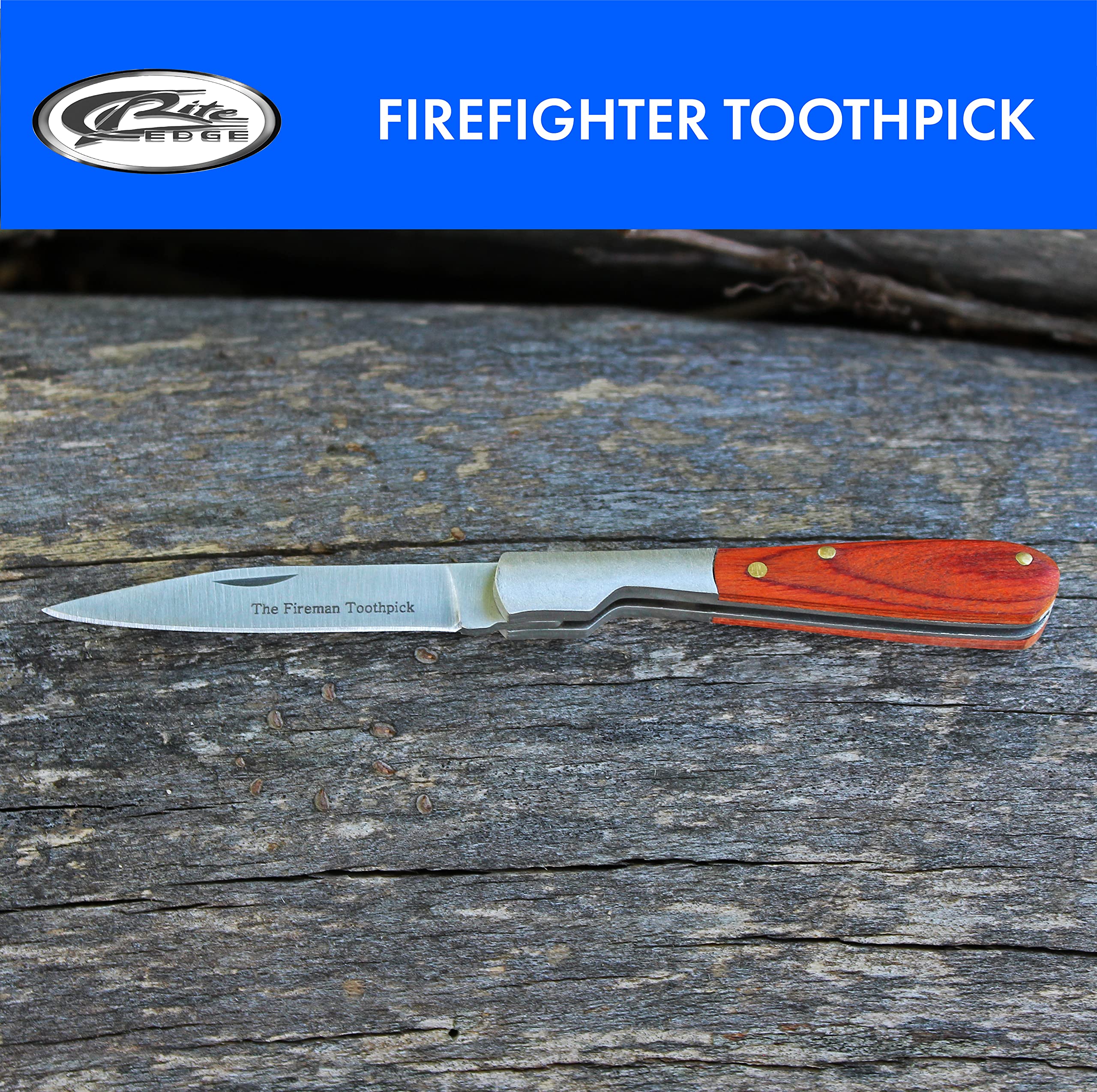 Szco Supplies 212071-FF Fire Fighter Toothpick Knife - Compact Survival Tool for Camping, Hiking & Emergency Preparedness