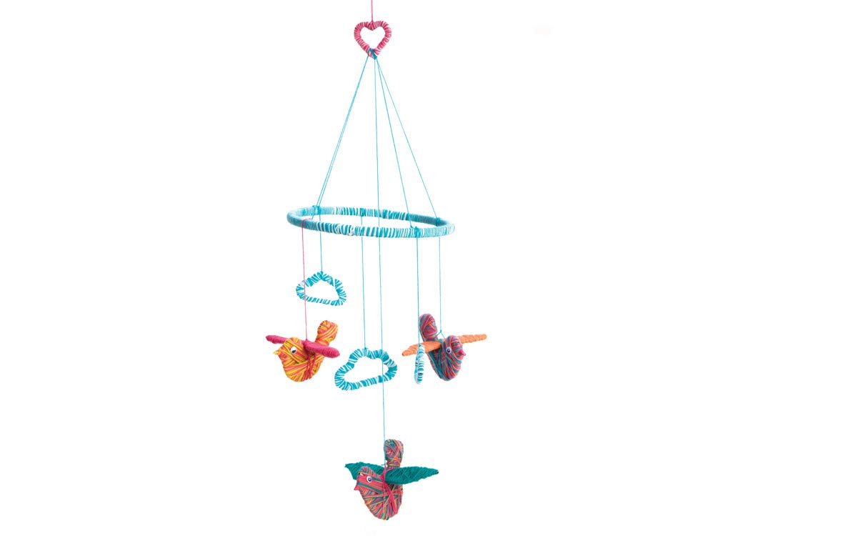 Chalk & Chuckles Yarn Birds Baby Mobile - Handmade String Craft Kit for Toddlers & Kids | Nursery Decor, Early Learning Toy, DIY Activity for Fine Motor Skills Development