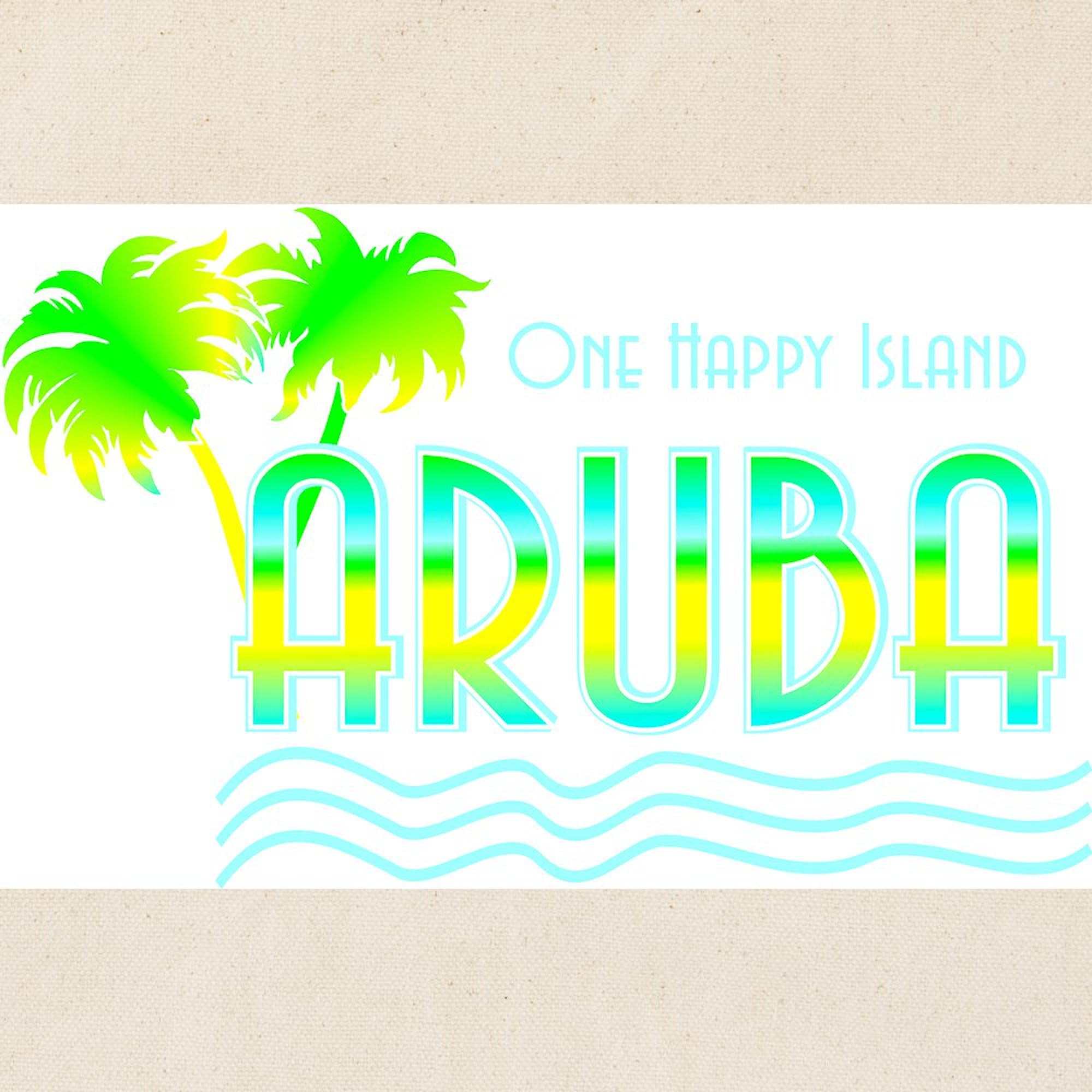 Aruba Palm Trees Canvas Tote Bag - Eco-Friendly Reusable Shopping Bag for Beach, Grocery & Travel | Natural Cotton Carryall