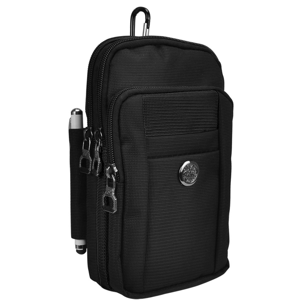 Waterproof Crossbody Phone Pouch for iPhone 15/14/13/12 & Samsung Galaxy S24/S23/S22 - Travel Essentials Belt Clip Holster Bag (Black) | Perfect for Hiking, Running, Shopping & Outdoor Adventures