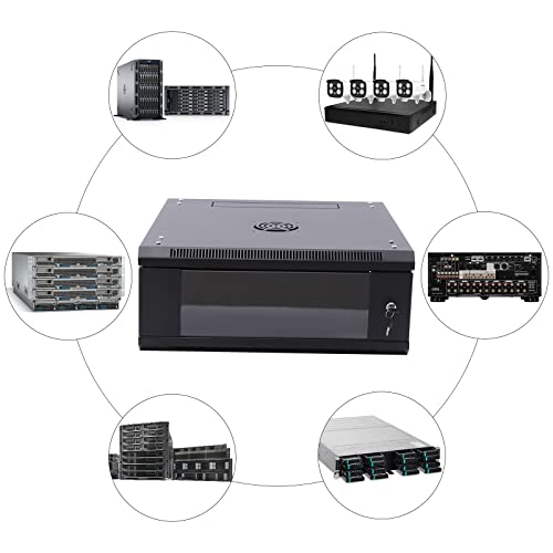 4U Wall Mount Rack Mount PDU Power Strip - Network Server Cabinet Data Center Equipment for Computer Electronics & Patch Panel - Ideal for Home Office, IT Closets & Data Centers