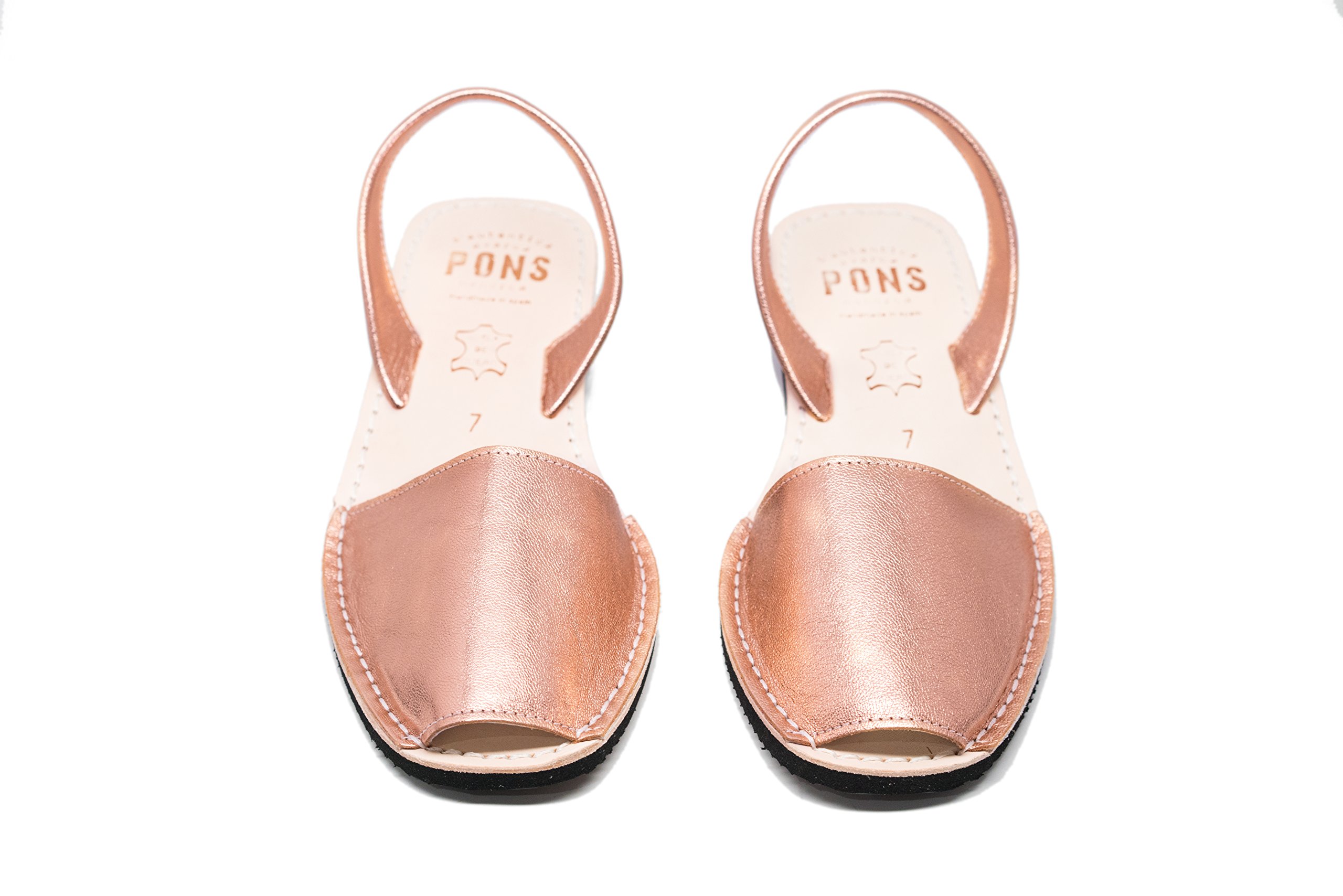 2021A Avarca Wedge Sandals - Rose Gold Metallic Leather - Women's Size 5 (US) | Comfortable Summer Wedge Heels for Beach, Vacation & Casual Outings