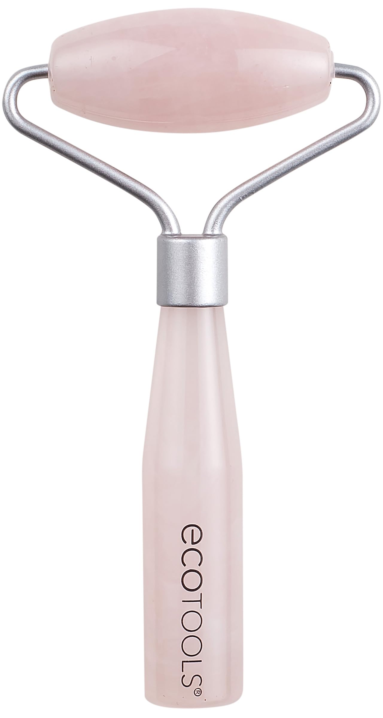 EcoTools Mini Rose Quartz Facial Roller - 100% Natural Stone for Face Massage & Skincare - Reduce Puffiness & Wrinkles - Perfect for Morning Routine, Travel & Self-Care Gifts