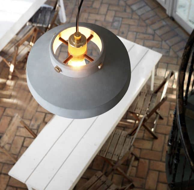 Hannusen Cement Bunker Domes Pendant Lamp - Industrial Style Hanging Light for Kitchen Island, Dining Room & Bedroom Decor