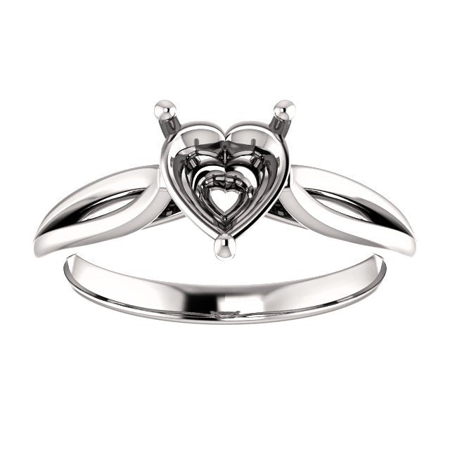 14KT White Gold Cathedral Split Shank Solitaire Engagement Ring Setting - Fits Any Diamond Shape & Size - Perfect for Proposals, Weddings & Anniversaries