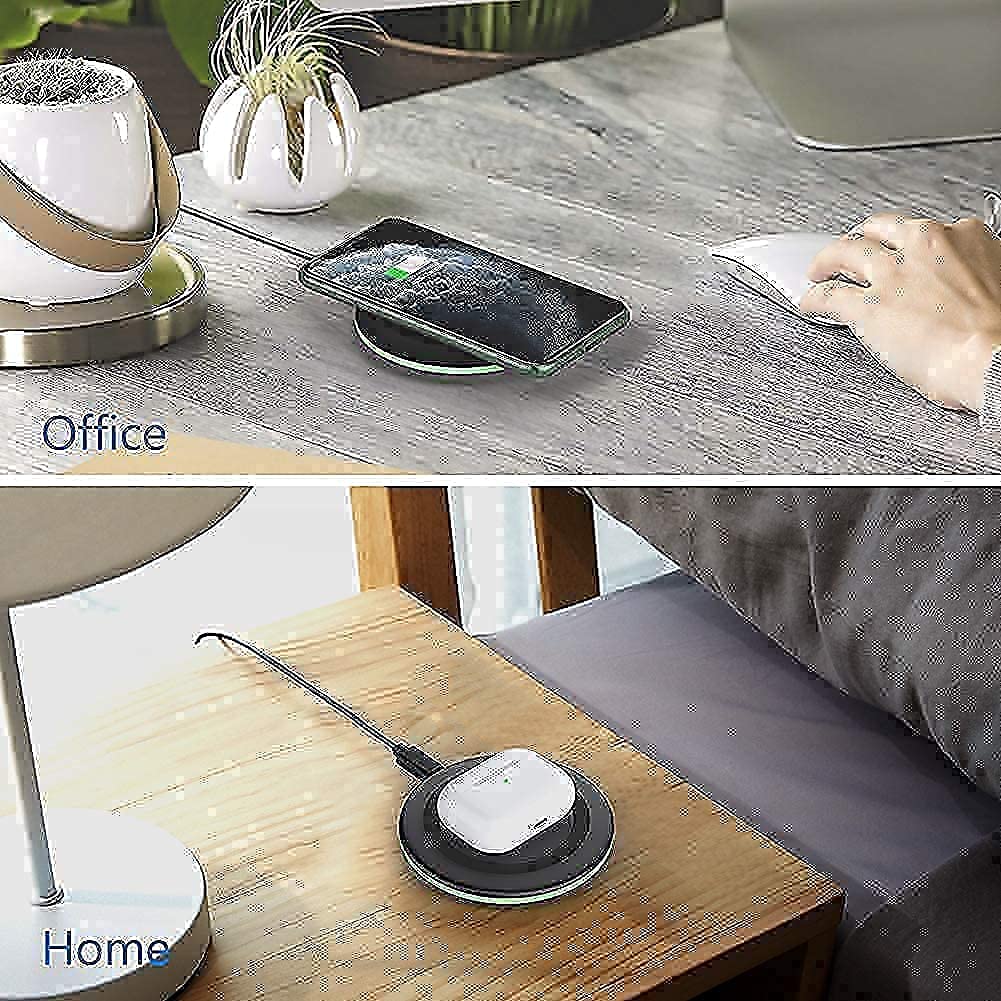 Yootech 3-in-1 Wireless Charger Set - Fast Qi-Certified Charging Pad & Adjustable Stand for iPhone 15/14/13/12/11, Samsung Galaxy S23/S22/S21, AirPods - Perfect for Bedside, Office & Travel Use
