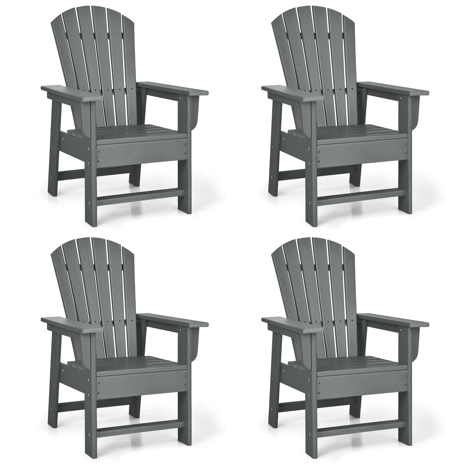 **Giantex Kids Adirondack Chair - HDPE Outdoor Patio Chair with Ergonomic Backrest for Toddlers, Gray - Perfect for Deck, Porch, Backyard, Poolside & Indoor Use - Weather-Resistant & Durable for Outdoor Play**