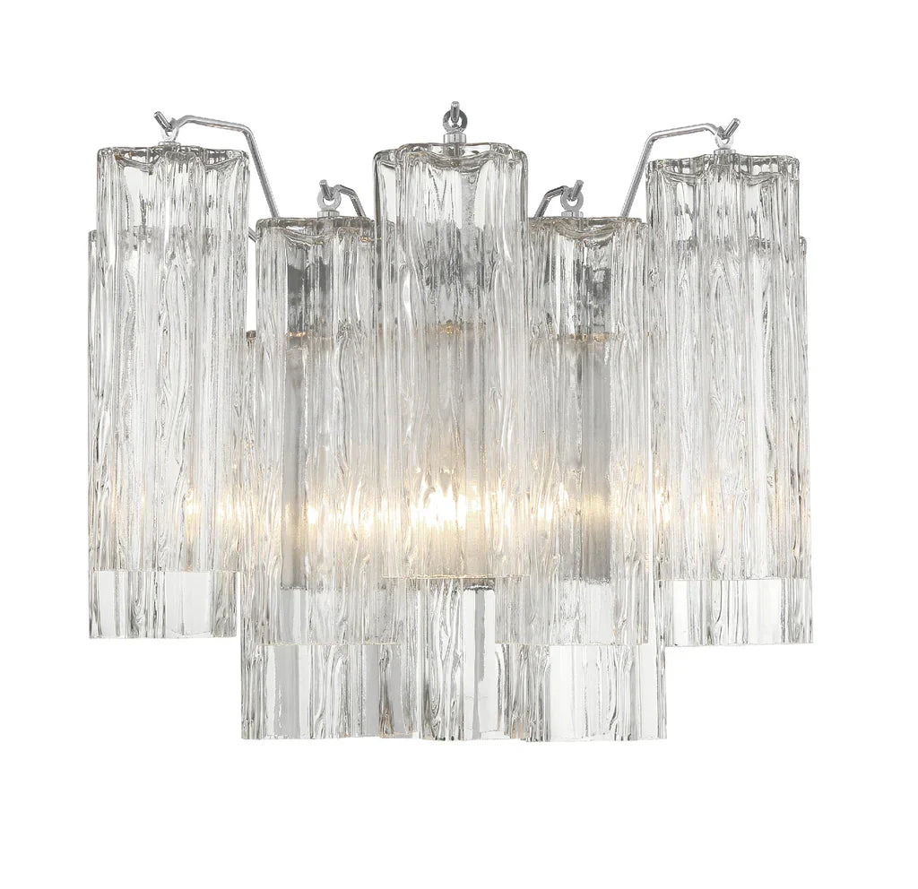 Addens 2-Light Wall Sconce - Modern Flush Mount Lighting Fixture for Bedroom, Living Room & Hallway - Brushed Nickel Finish