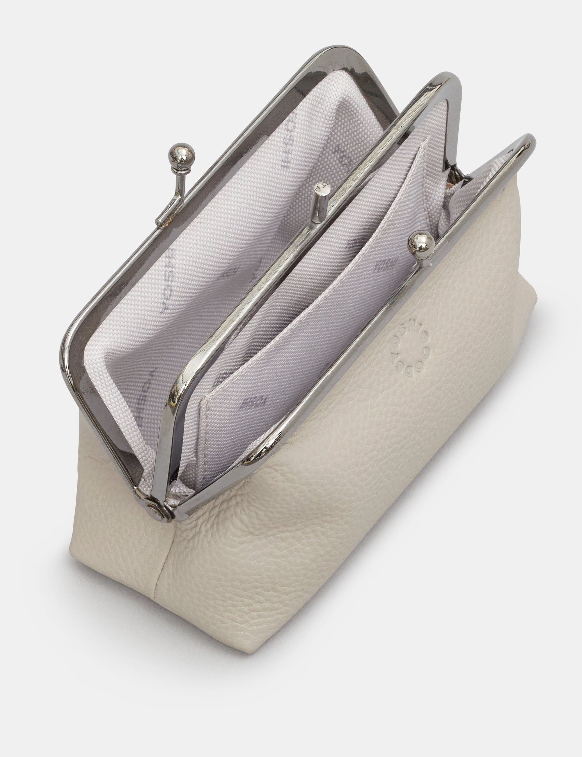 Stylish Warm Grey Leather Aubrey Frame Purse - Elegant Crossbody Bag for Women, Perfect for Work, Date Night & Travel