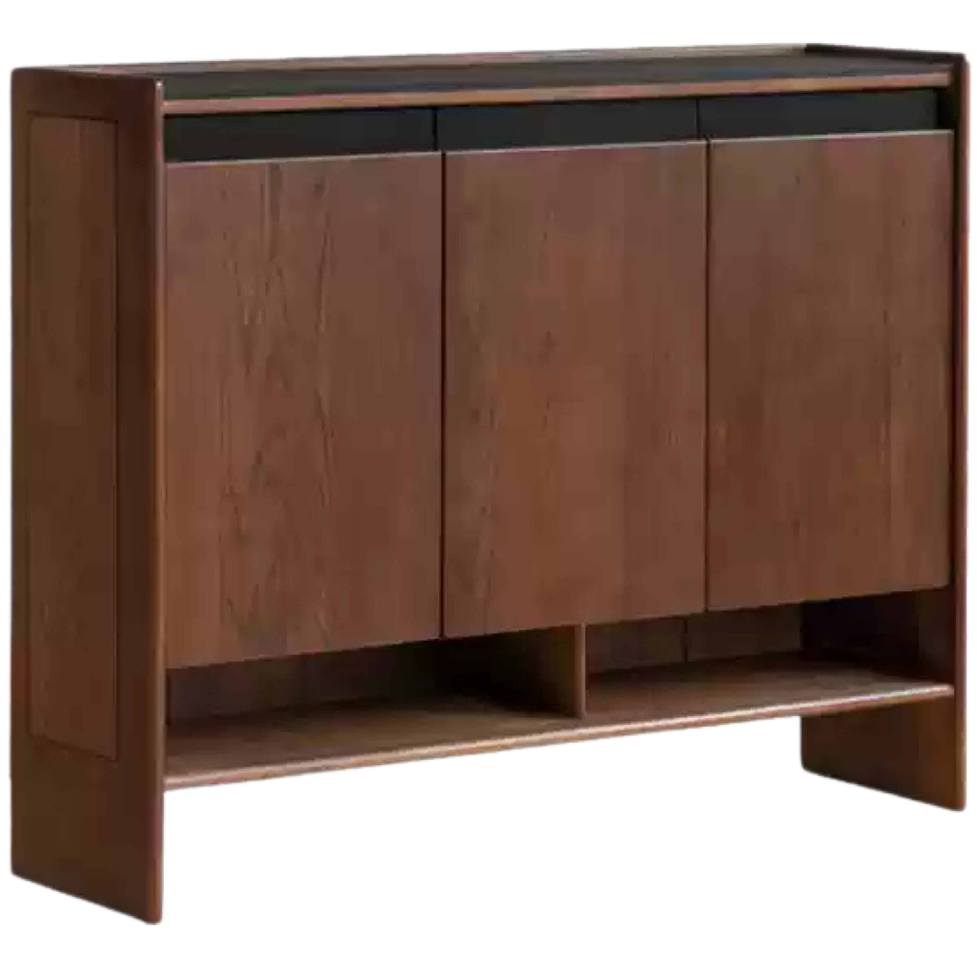 49.2x39.3x39.7 inch / 125x100x35 cm / Walnut color / Three-door shoe cabinet
